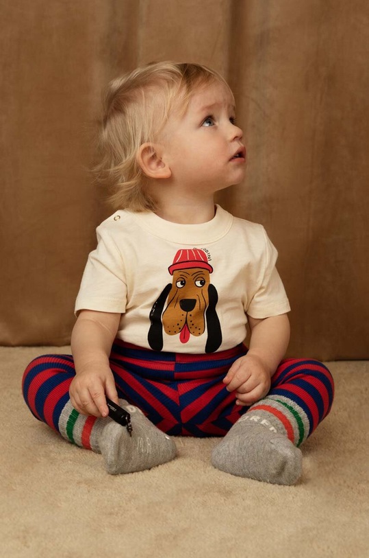 Mini Rodini t-shirt bawełniany dziecięcy nadruk biały 2412011111