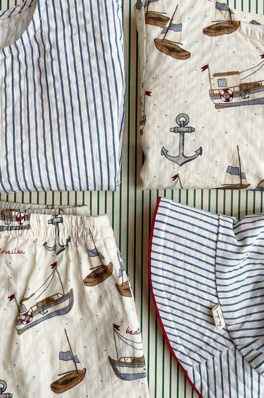 Детская хлопковая футболка Konges Sløjd бежевый KS100053