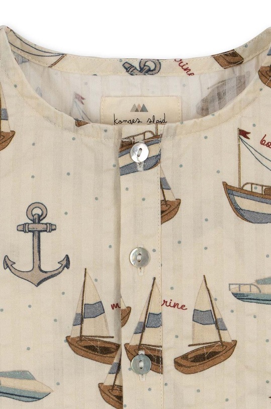 Мальчик Детская хлопковая футболка Konges Sløjd KS100053 бежевый