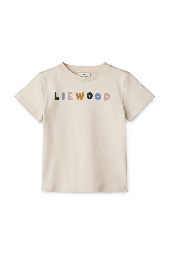 Liewood t-shirt bawełniany dziecięcy Sixten Placement Shortsleeve T-shirt LW18799 beżowy SS24