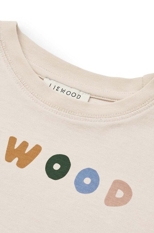 Liewood t-shirt bawełniany dziecięcy Sixten Placement Shortsleeve T-shirt beżowy LW18799