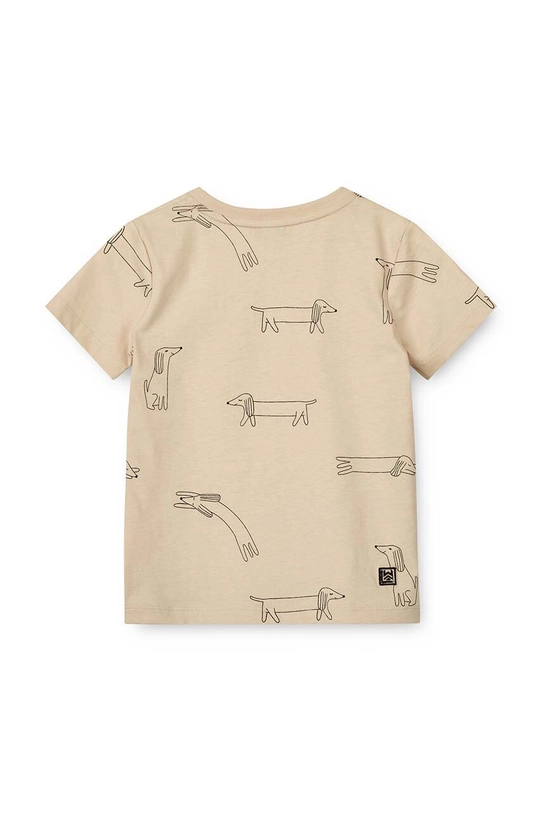 Liewood t-shirt bawełniany niemowlęcy Apia Baby Printed Shortsleeve T-shirt LW18826 beżowy SS24