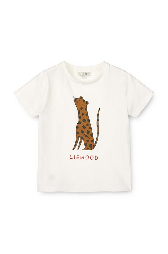 Бавовняна футболка для немовлят Liewood Apia Baby Placement Shortsleeve T-shirt бавовна бежевий LW19074