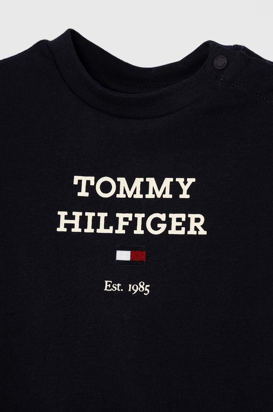 Deklice Kratka majica za dojenčka Tommy Hilfiger KN0KN01761.PPYH mornarsko modra