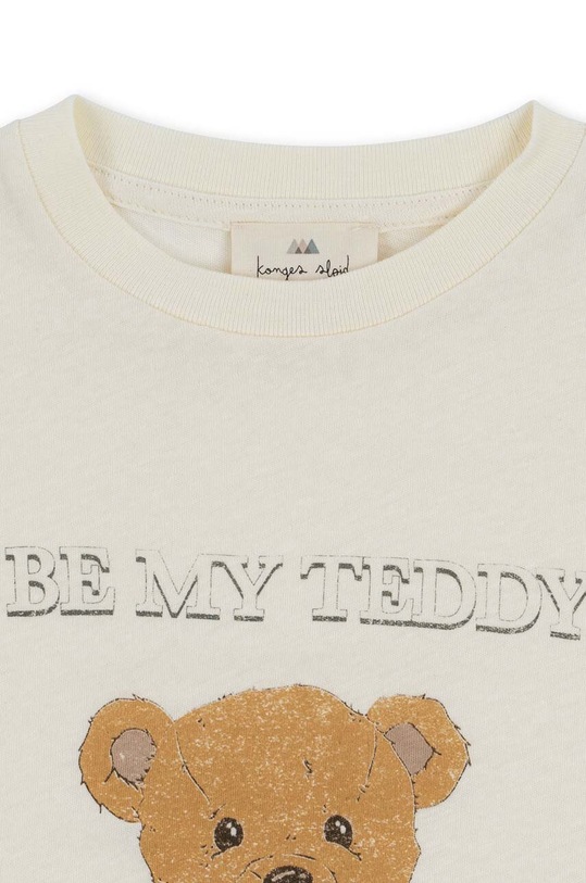 Konges Sløjd t-shirt z domieszką lnu beżowy KS100870