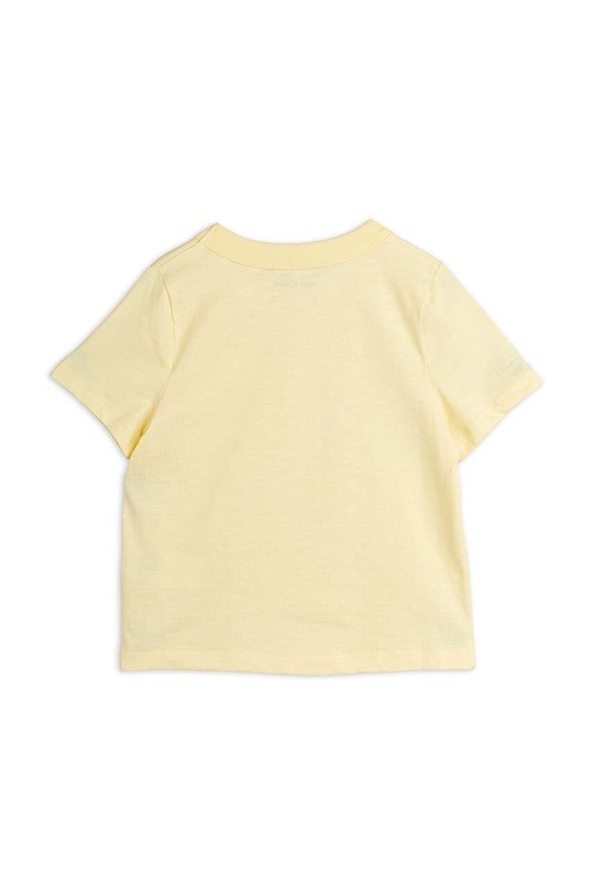 Παιδικό βαμβακερό μπλουζάκι Mini Rodini Jogging 2422011123 κίτρινο SS24