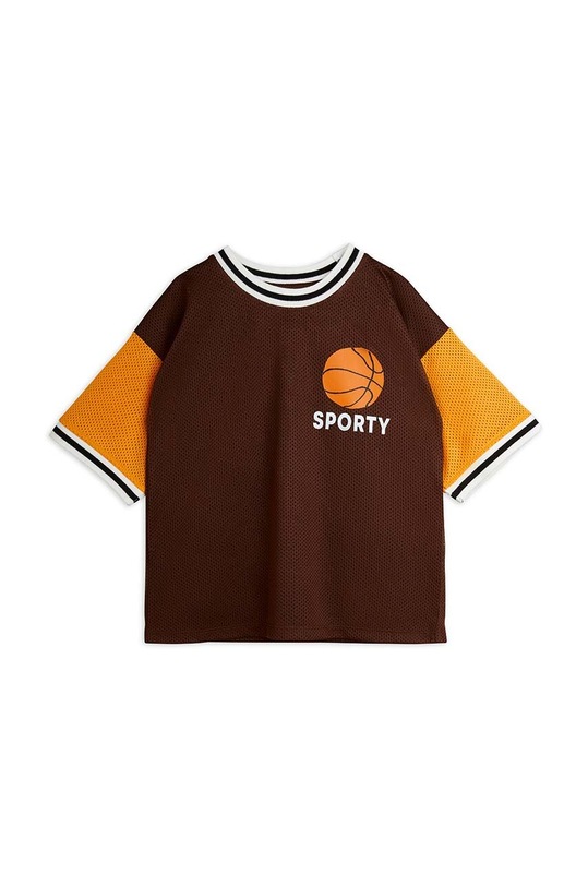 Dětské tričko Mini Rodini Basket 2422012316 hnědá SS24