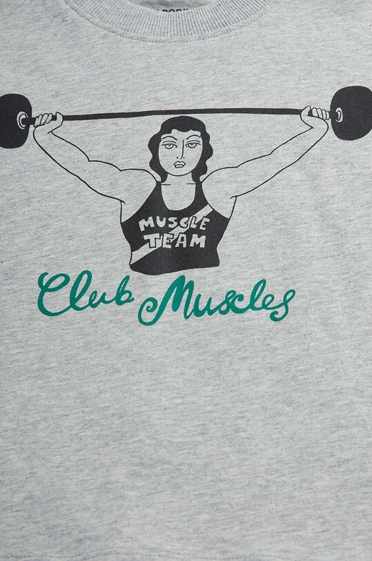 Băieți Mini Rodini tricou de bumbac pentru copii Club muscles 2422014394 gri