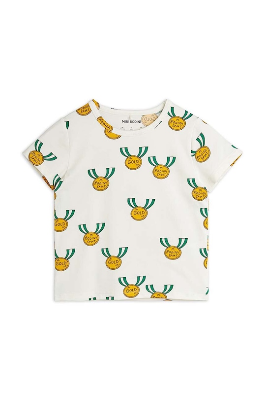 Mini Rodini t-shirt dziecięcy Medal wzorzyste biały 2422014997