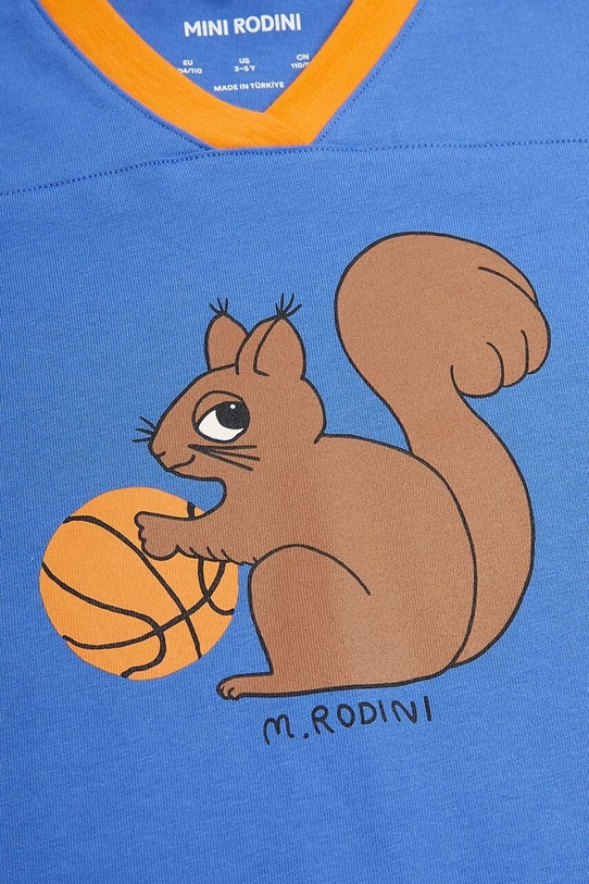 Mini Rodini t-shirt bawełniany dziecięcy Squirrel niebieski 2422015360