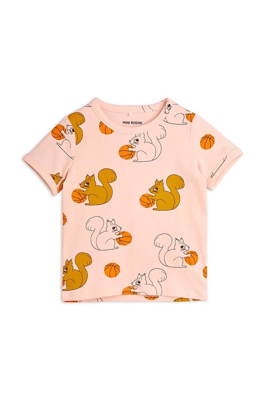 Mini Rodini tricou copii Squirrel cu modele roz 2422015828