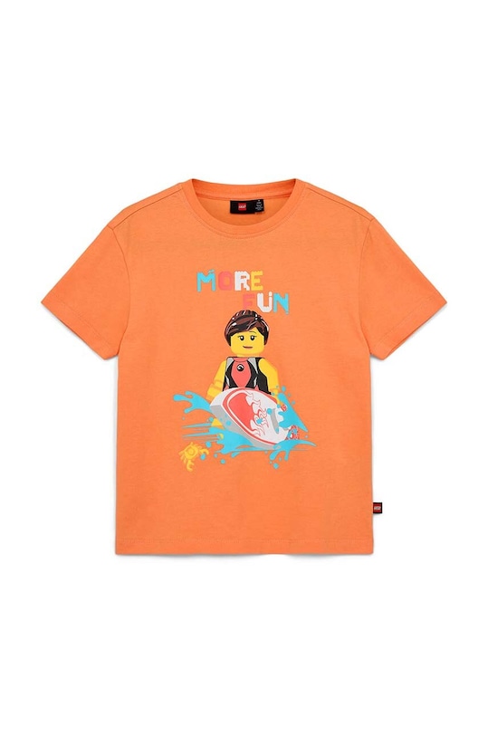 Παιδικό βαμβακερό μπλουζάκι Lego στάμπα πορτοκαλί 12011218
