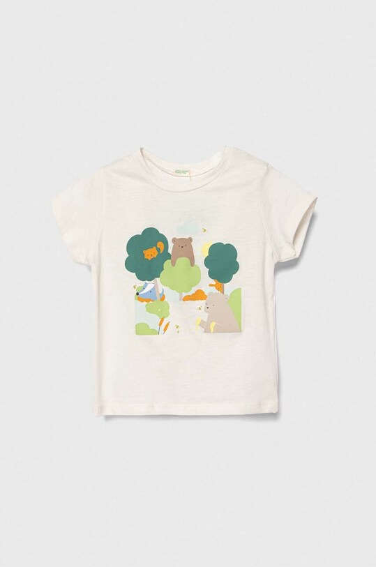 Детская хлопковая футболка United Colors of Benetton хлопок бежевый 3I1XA104G.W.Seasonal