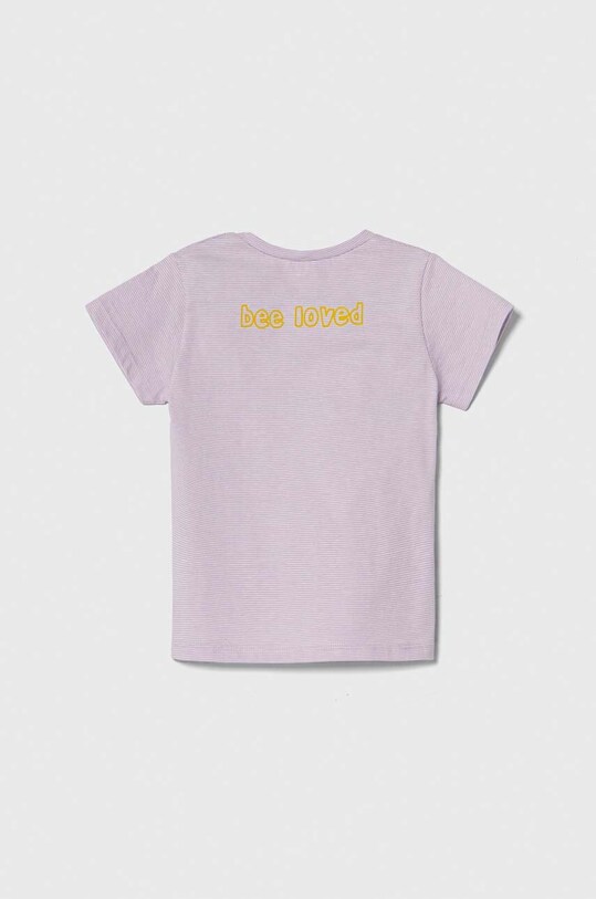 Детская хлопковая футболка United Colors of Benetton 3QFNA104E.W.Seasonal фиолетовой SS24