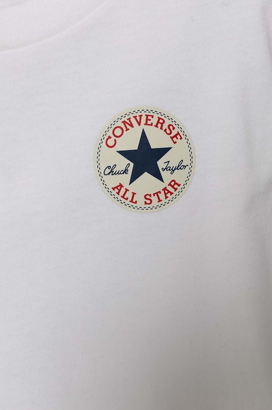 Chłopiec Converse t-shirt bawełniany dziecięcy 8C9506 biały