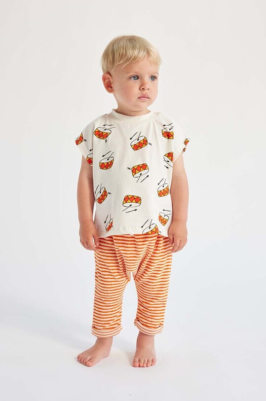 Bobo Choses tricou din bumbac pentru bebelusi bej 124AB007