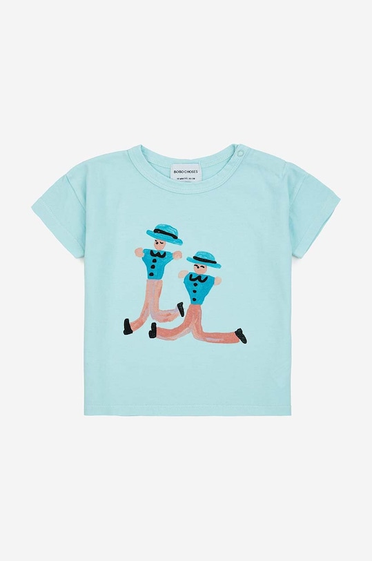 Bobo Choses tricou din bumbac pentru bebelusi 124AB005 albastru SS24