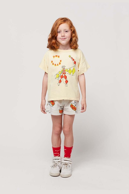Bobo Choses t-shirt bawełniany dziecięcy żółty 124AC012