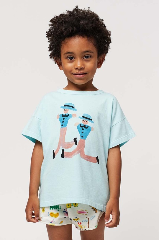 Bobo Choses t-shirt bawełniany dziecięcy nadruk niebieski 124AC008