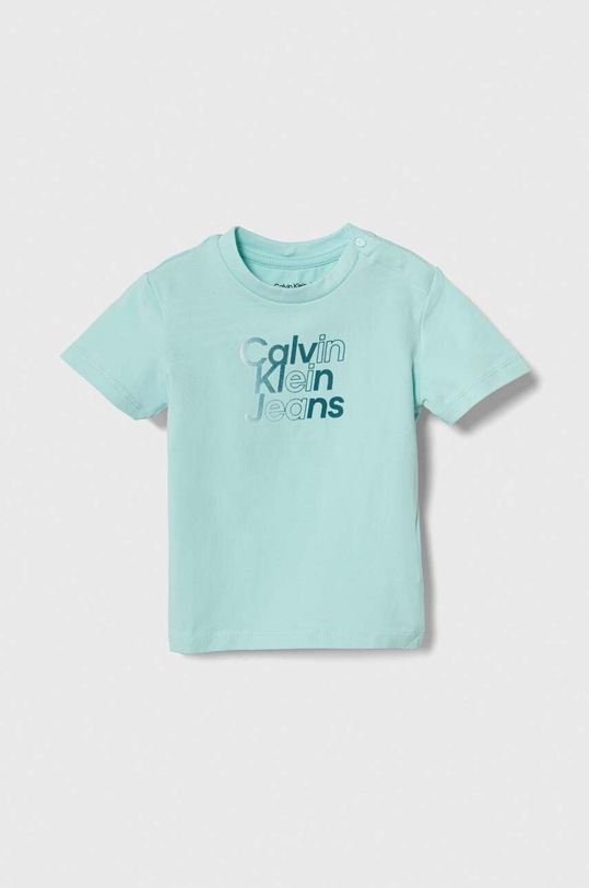 Detské tričko Calvin Klein Jeans s elastanom tyrkysová IN0IN00169.PPYH