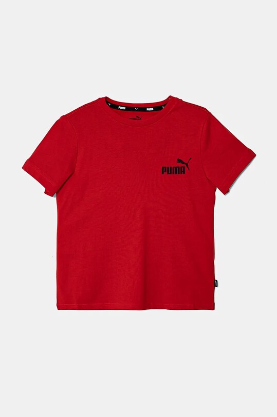 Puma t-shirt bawełniany dziecięcy ESS Small Logo Tee B nadruk czerwony 586961
