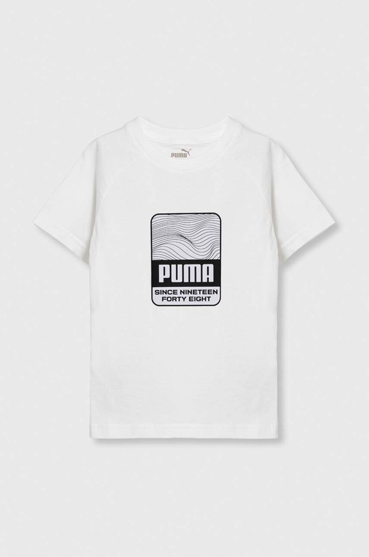 Puma t-shirt bawełniany dziecięcy ACTIVE SPORTS Graphic Tee nadruk biały 679206