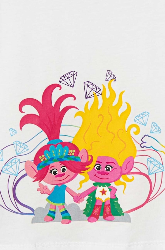 Puma tricou de bumbac pentru copii PUMA X TROLLS Tee alb 624816