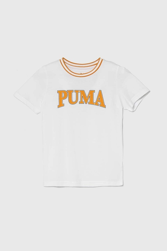 Puma tricou de bumbac pentru copii PUMA SQUAD B print alb 679259