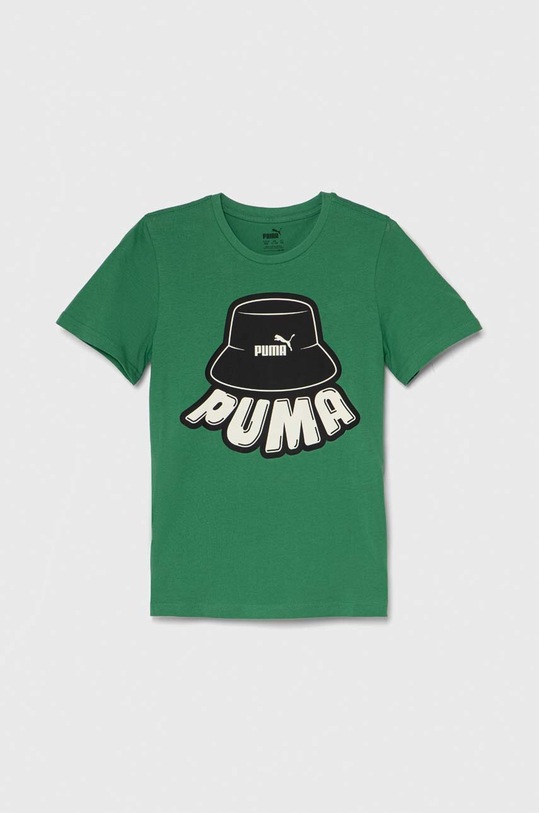 Puma t-shirt bawełniany dziecięcy ESS+ MID 90s Graphic B nadruk zielony 679720