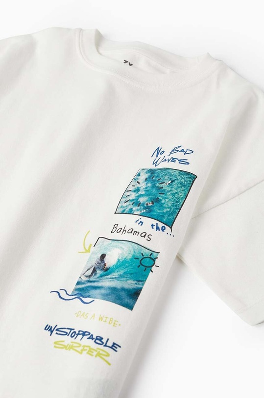 Chłopiec zippy t-shirt bawełniany dziecięcy 3106018204 biały