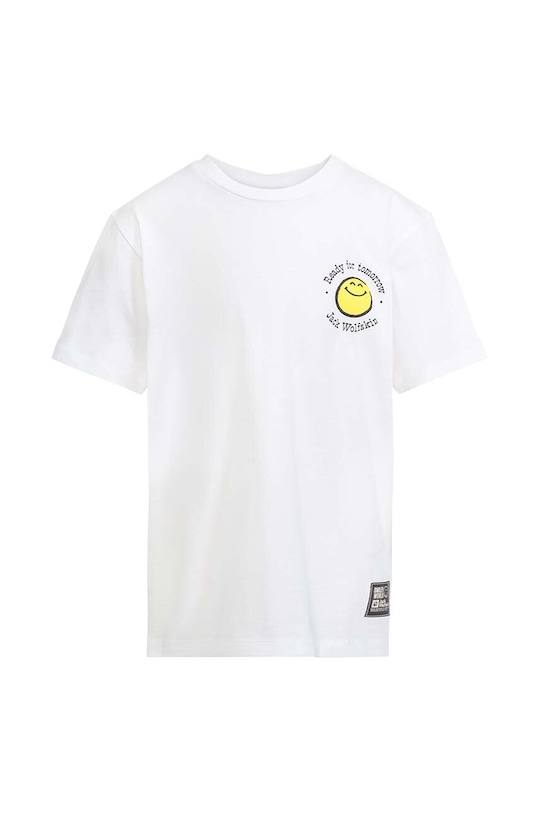 Jack Wolfskin t-shirt bawełniany dziecięcy SMILEYWORLD 1610741. biały SS24