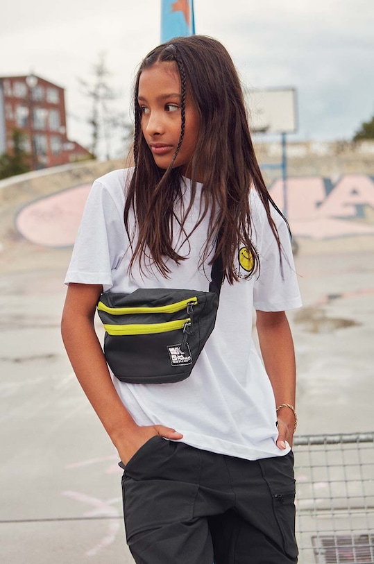 Jack Wolfskin t-shirt bawełniany dziecięcy SMILEYWORLD biały 1610741.