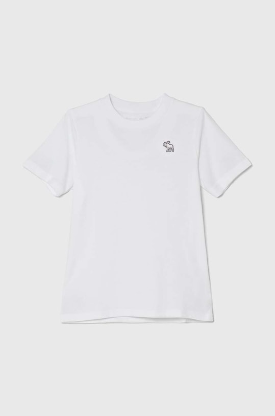 Abercrombie & Fitch t-shirt dziecięcy aplikacja biały KI224.4008