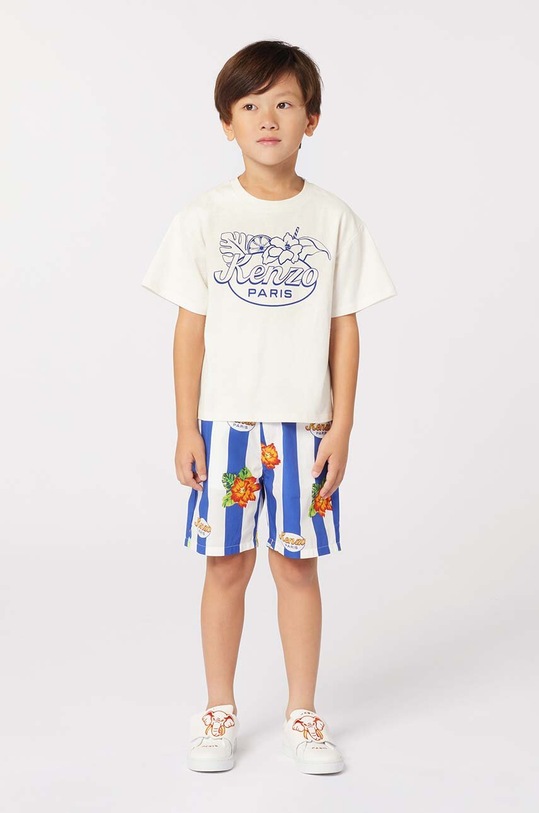 Dětské bavlněné tričko Kenzo Kids kulatý béžová K60411.156.162