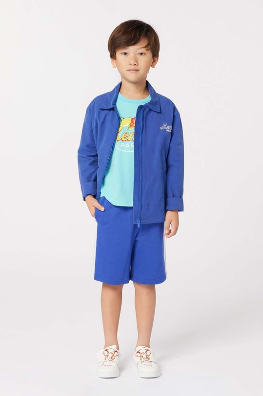 Kenzo Kids t-shirt bawełniany dziecięcy niebieski K60412.114.150