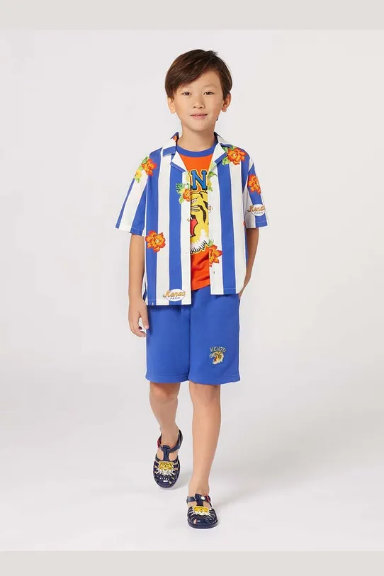 Kenzo Kids tricou de bumbac pentru copii print portocaliu K60833.102.108