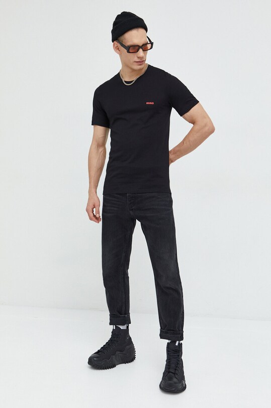 HUGO tricou din bumbac 3-pack 50493972 negru AA00
