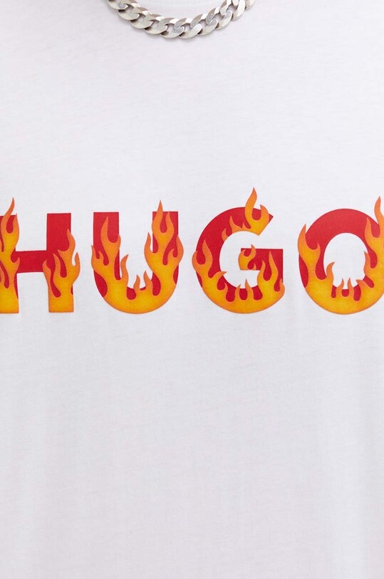 HUGO t-shirt bawełniany 50504542 beżowy