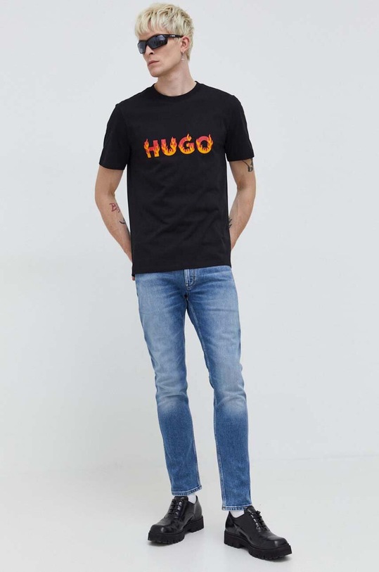 HUGO tricou din bumbac 50504542 negru SS24