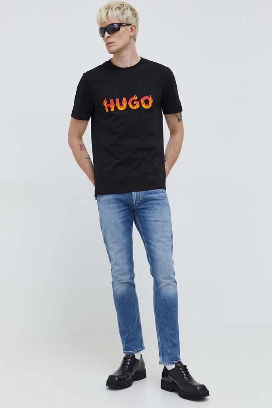 HUGO t-shirt bawełniany 50504542 czarny SS24