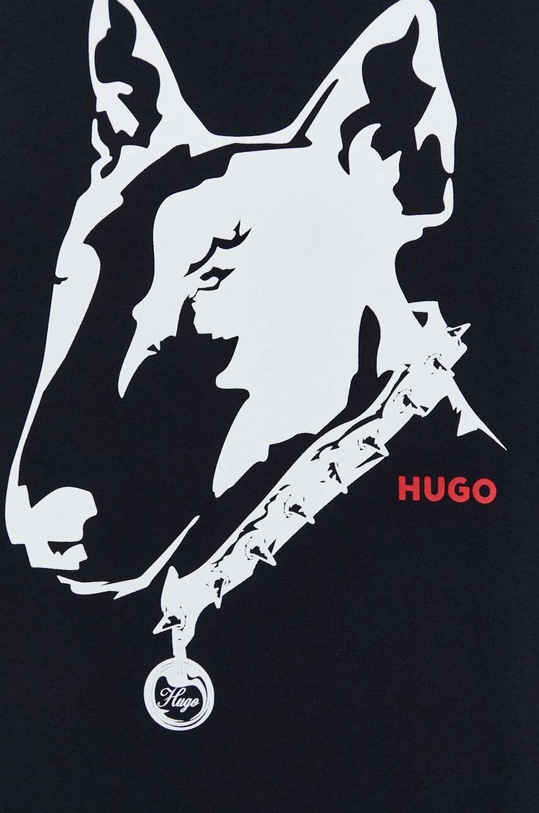 Хлопковая футболка HUGO 50504916 чёрный