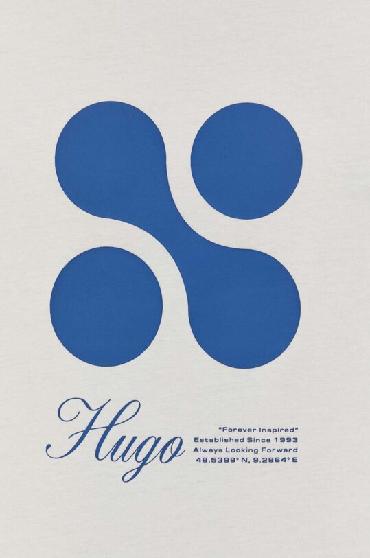 HUGO t-shirt bawełniany 50504926 beżowy