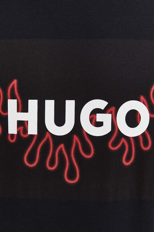 Хлопковая футболка HUGO 50506989 чёрный