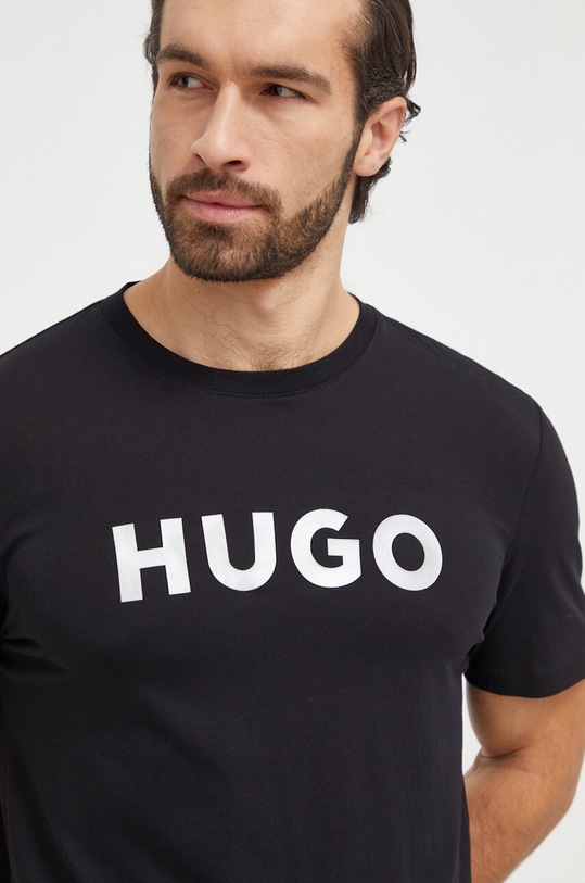 Oblečení Bavlněné tričko HUGO 50506996 černá
