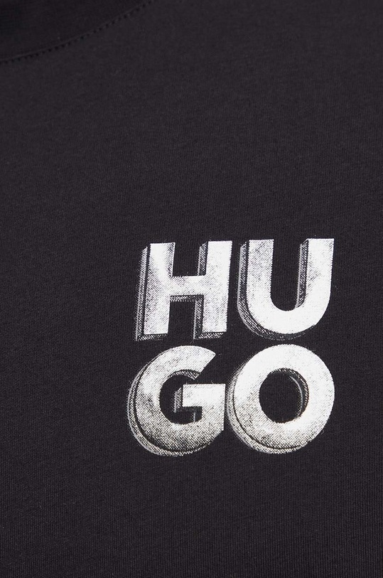 HUGO pamut póló fekete 50508944