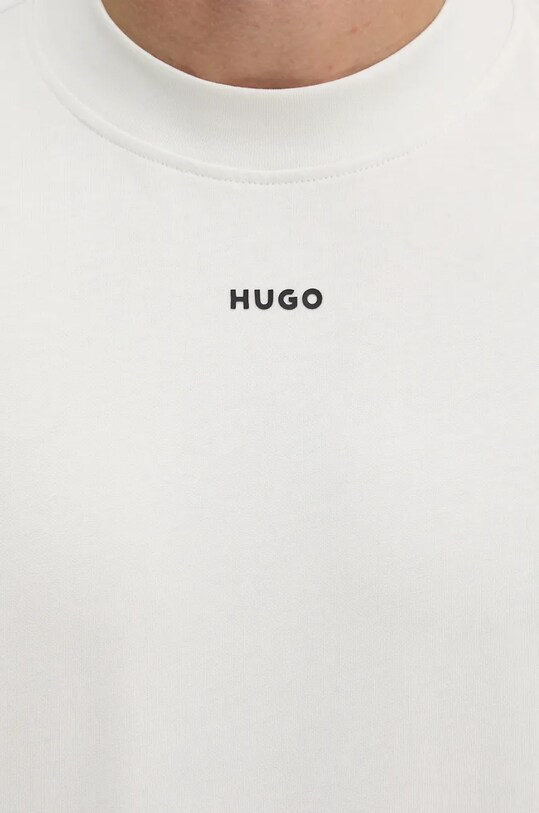 Хлопковый лонгслив HUGO 50511029 бежевый