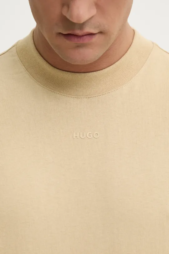 HUGO longsleeve bawełniany 50511029 beżowy