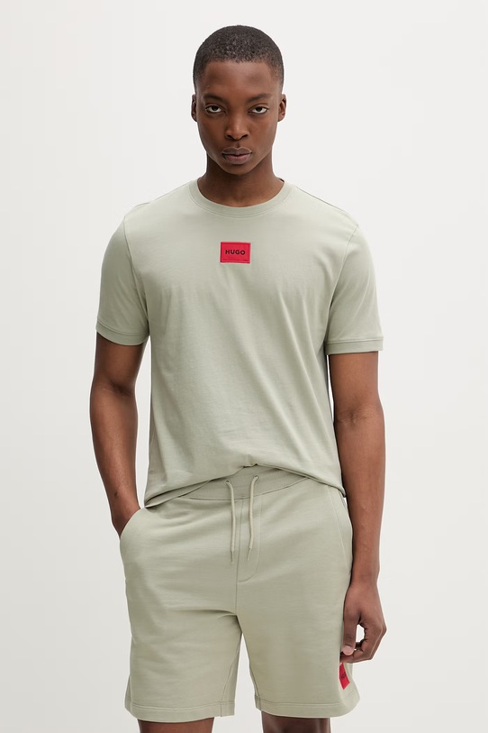 HUGO majica dugih rukava muška pamučna Daposo zelena 50511029