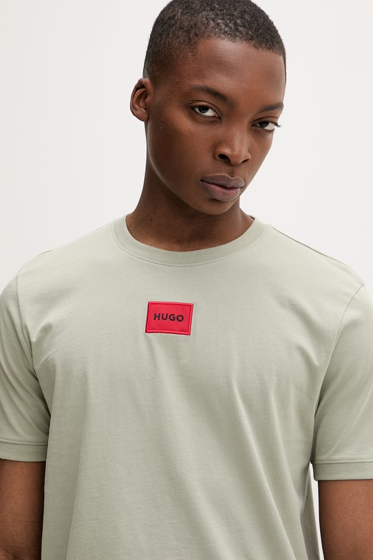 HUGO majica dugih rukava muška pamučna Daposo zelena 50511029