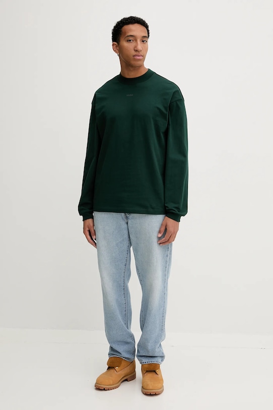HUGO longsleeve bawełniany 50511029 zielony AW25